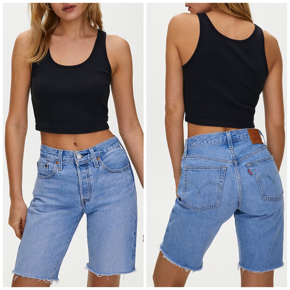 NEW Levi’s 501 Mid Thigh Distressed Jean Shorts 25